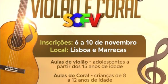 Inscrições abertas para aulas de violão e coral na Lisboa e Marrecas