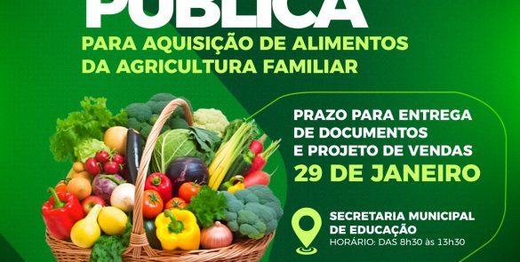 Prefeitura faz chamada pública para compra de alimentos