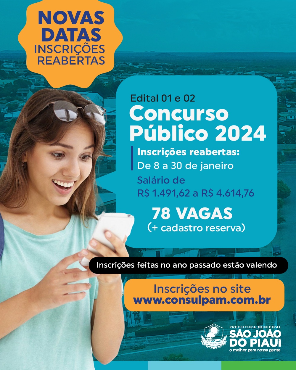 Concurso Público 2024: provas confirmadas e inscrições reabertas