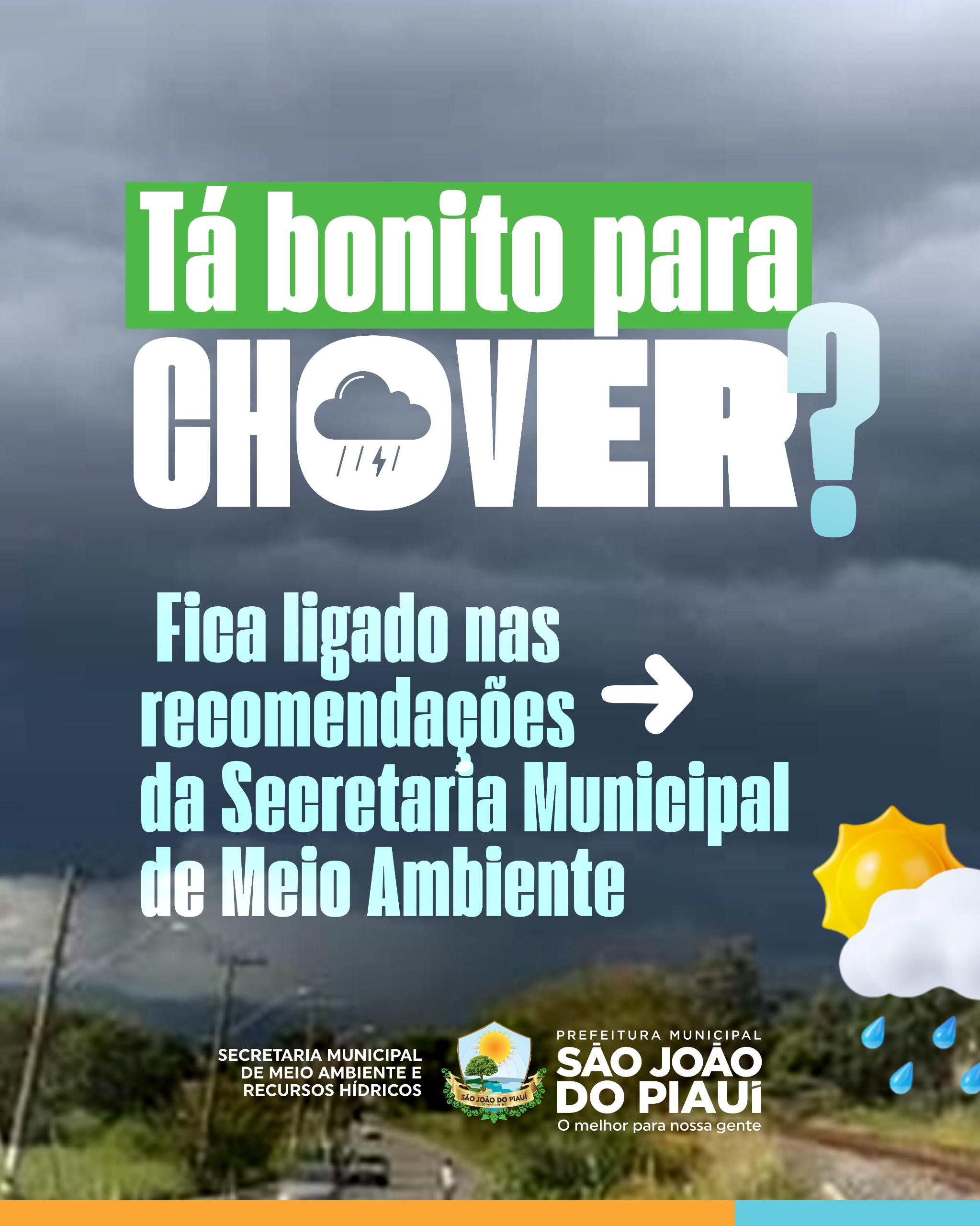 Meio Ambiente alerta para risco de muitas chuvas