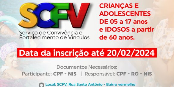 Serviço de Convivência está com inscrições abertas para crianças, jovens e idosos